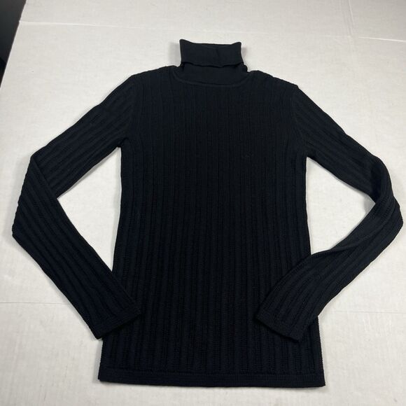 Missoni Turtleneck Knit Sweater Long Sleeve Black Sleek Luxe Pullover Size 4/6 - Picture 1 of 11